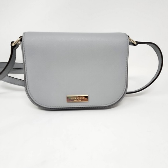 Kate Spade Lauren Way‎ Carsen Saffiano Leather Crossbody Shoulder Bag Gray Small - Picture 16 of 16